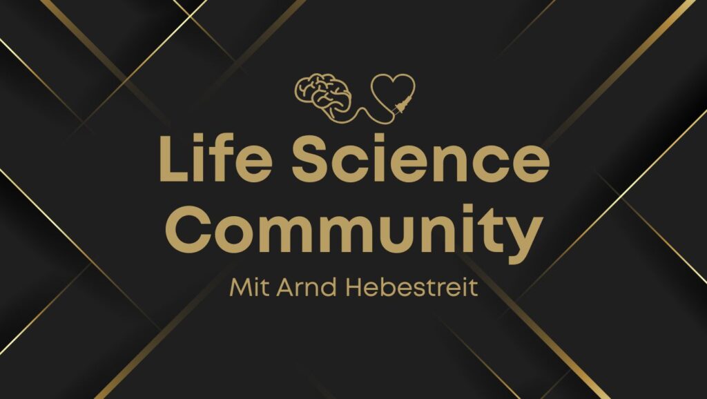 Das Logo der Life Science Community ist Gold und Schwarz. Dort wird Mentalcoaching in der Community gelebt.