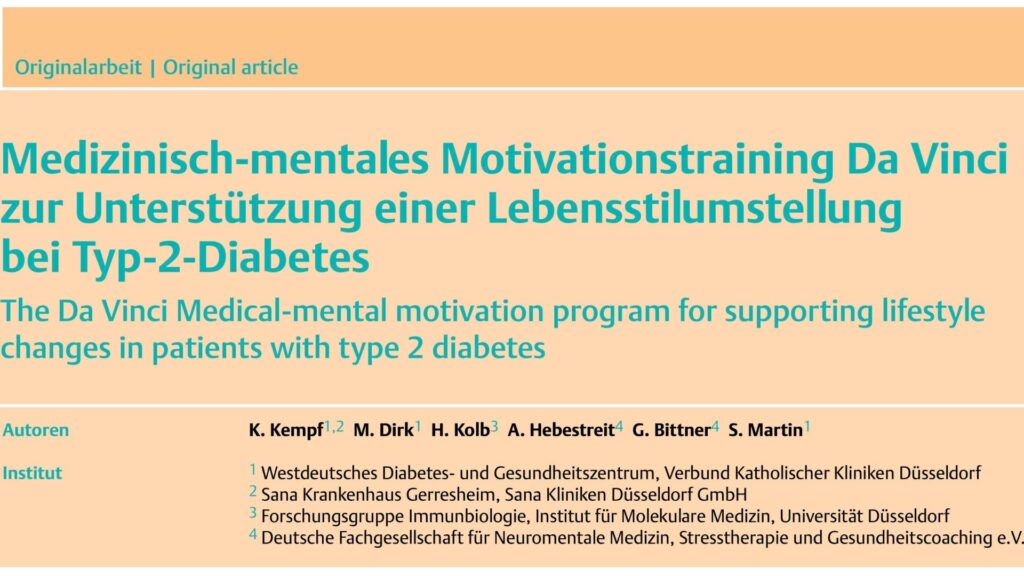 Das Titelblatt der wissenschaftlichen Studie aus der Deutschen Medizinischen Wochenschrift über nachhaltige Verhaltensänderung durch mentales Einstellungstraining.
